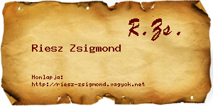 Riesz Zsigmond névjegykártya