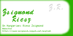 zsigmond riesz business card
